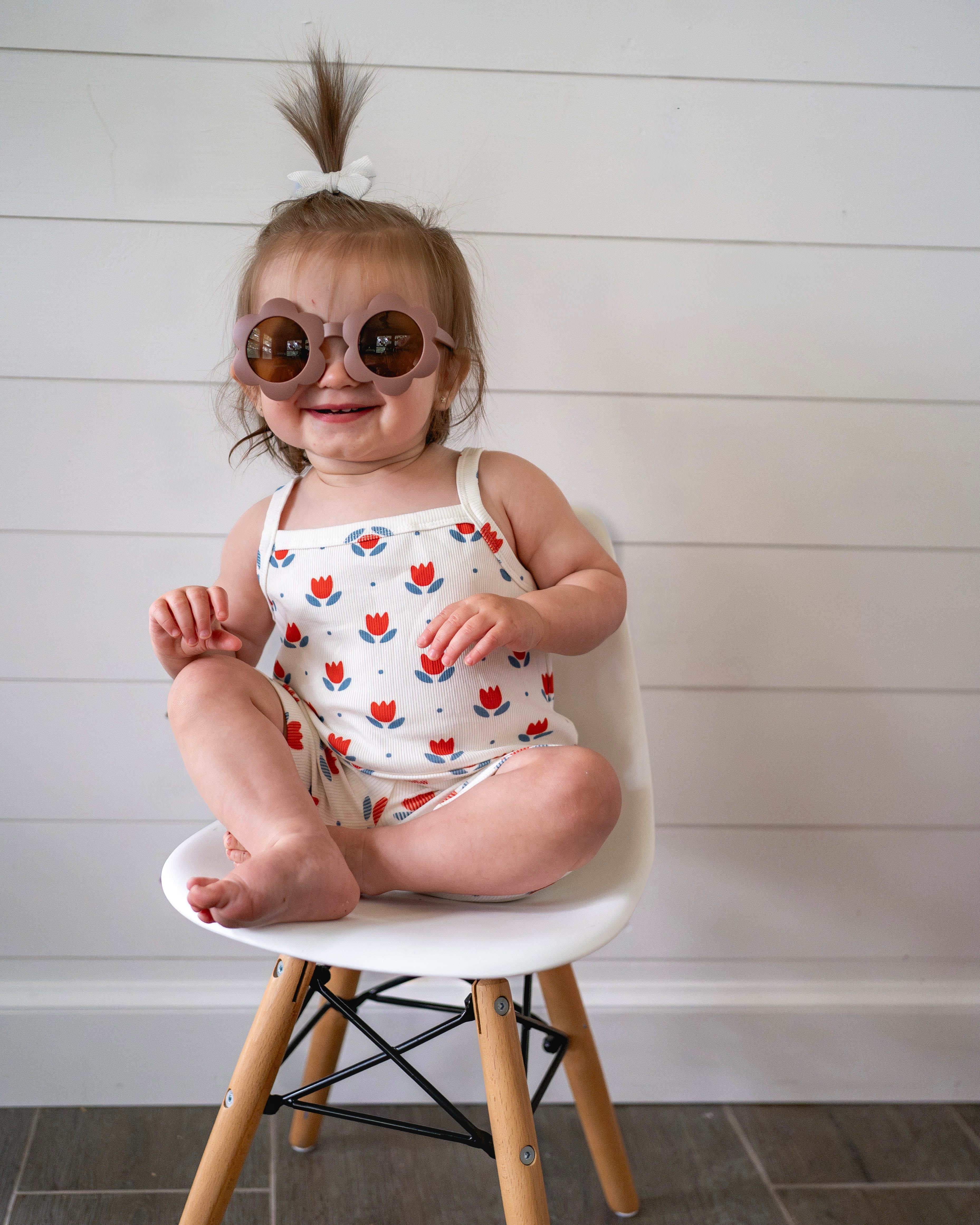 Ribbed Bamboo 2pc Tank Set | Red White & Blue Tulip