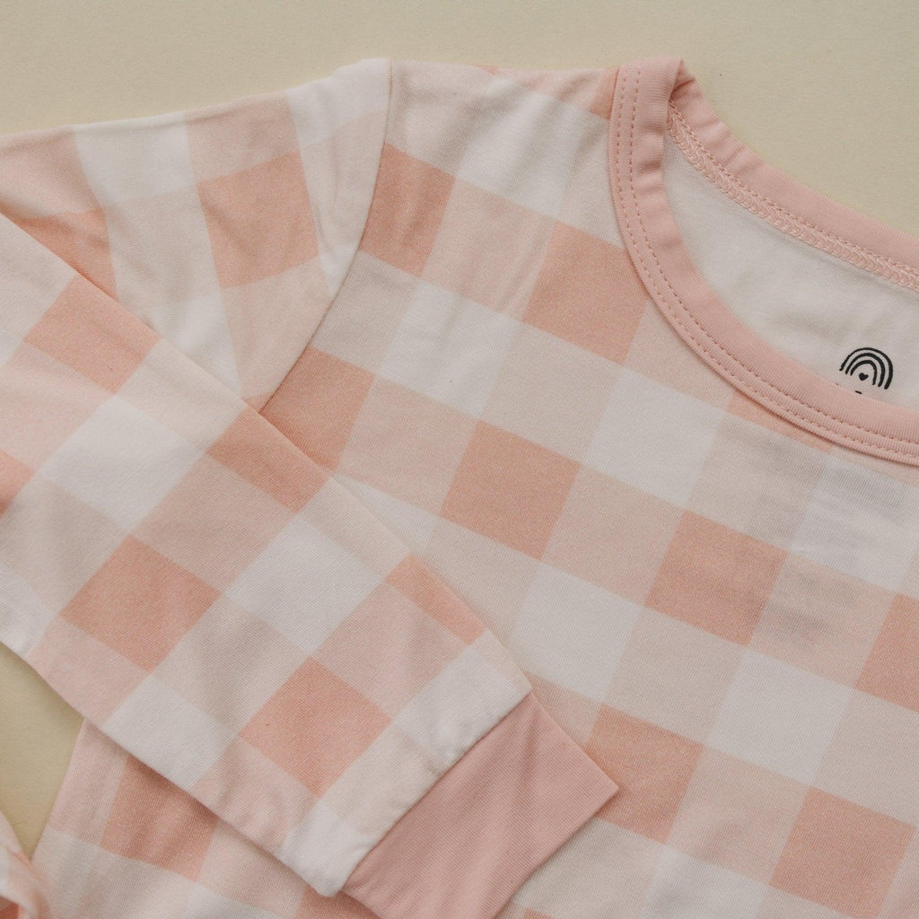 Bamboo 2pc Pajama Set | Pink Gingham | 12M+