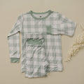 Bamboo 2pc Pajama Set | Sage Gingham | 12M+