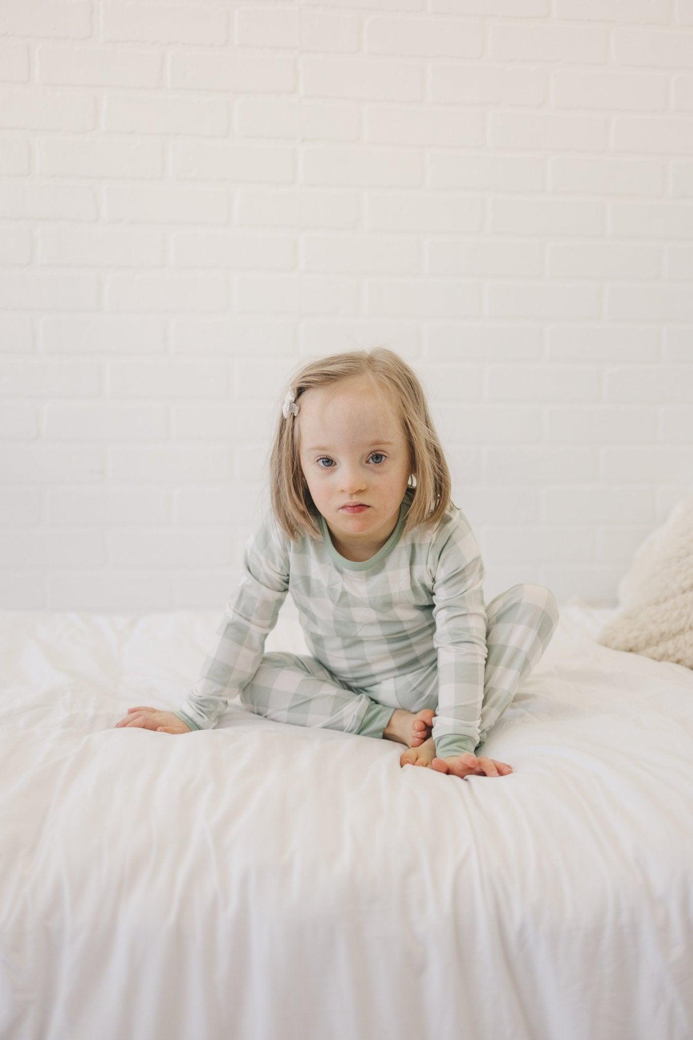 Bamboo 2pc Pajama Set | Sage Gingham | 12M+