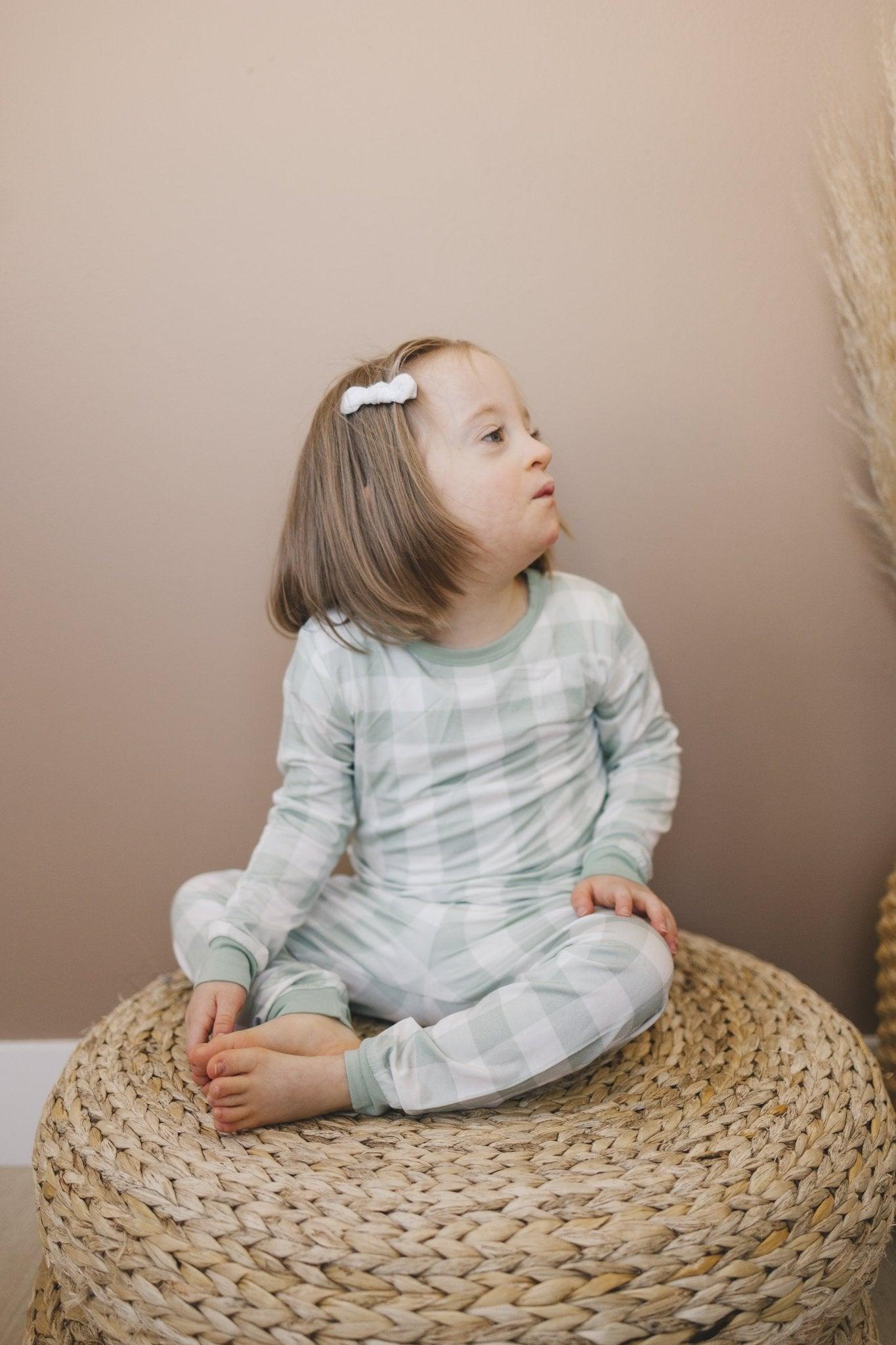 Bamboo 2pc Pajama Set | Sage Gingham | 12M+