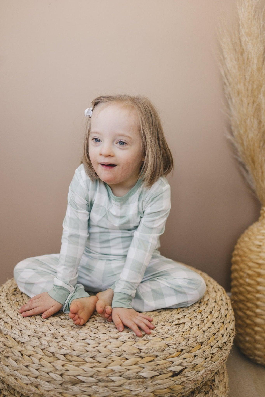 Bamboo 2pc Pajama Set | Sage Gingham | 12M+