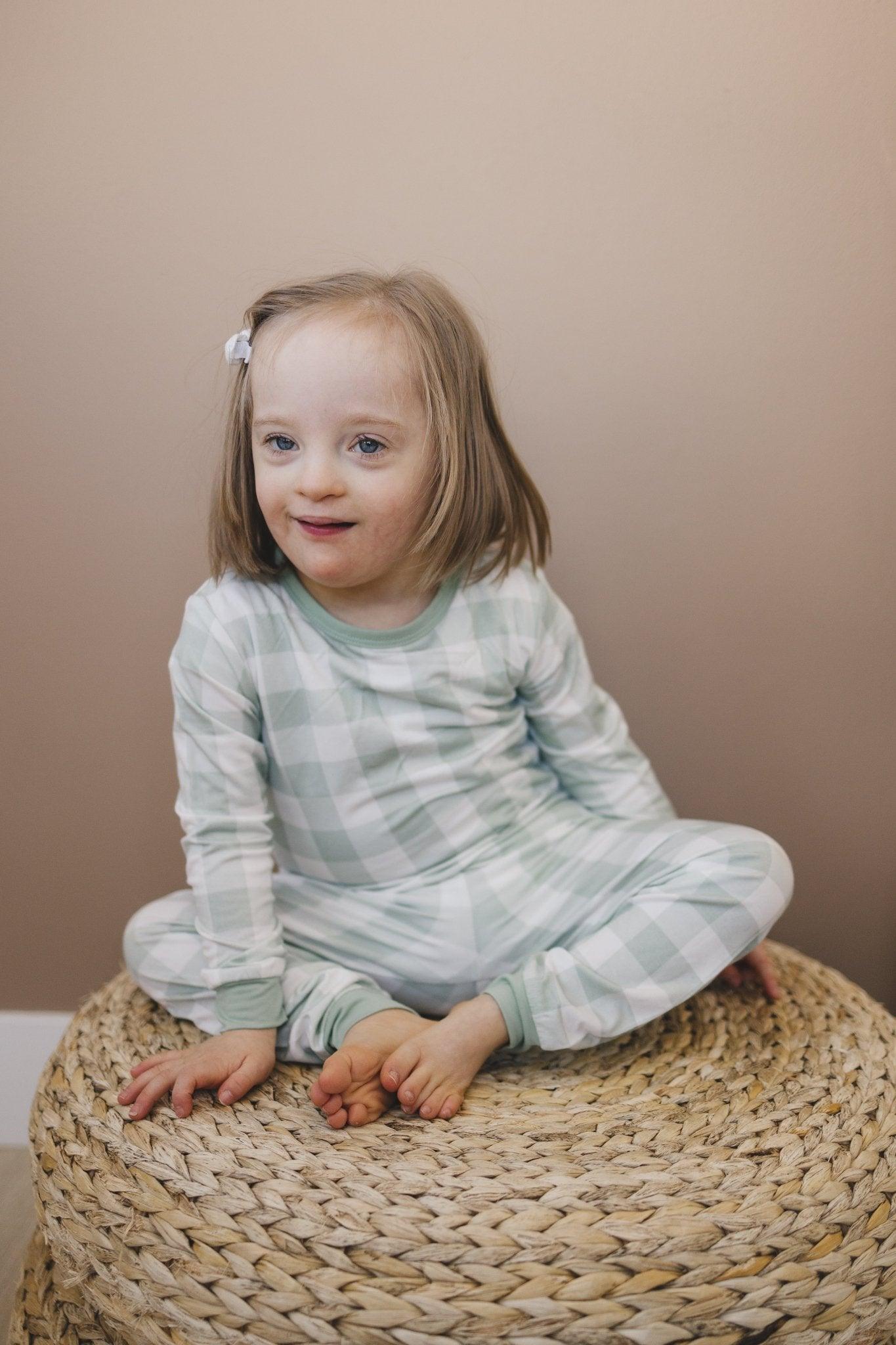 Bamboo 2pc Pajama Set | Sage Gingham | 12M+