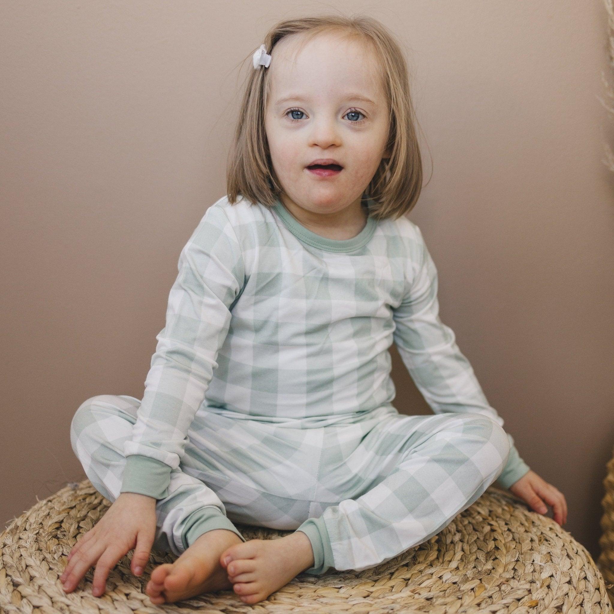 Bamboo 2pc Pajama Set | Sage Gingham | 12M+