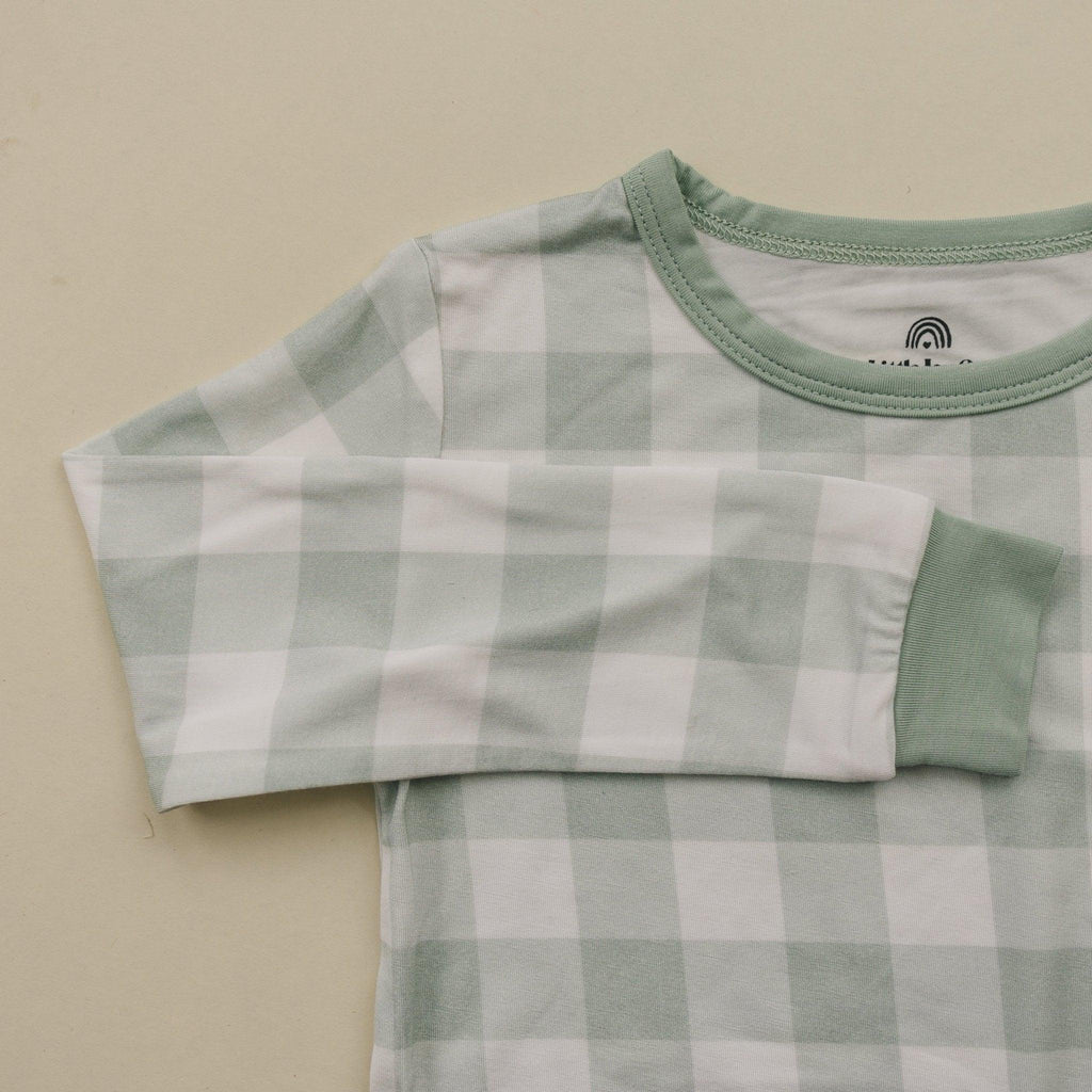 Bamboo 2pc Pajama Set | Sage Gingham | 12M+