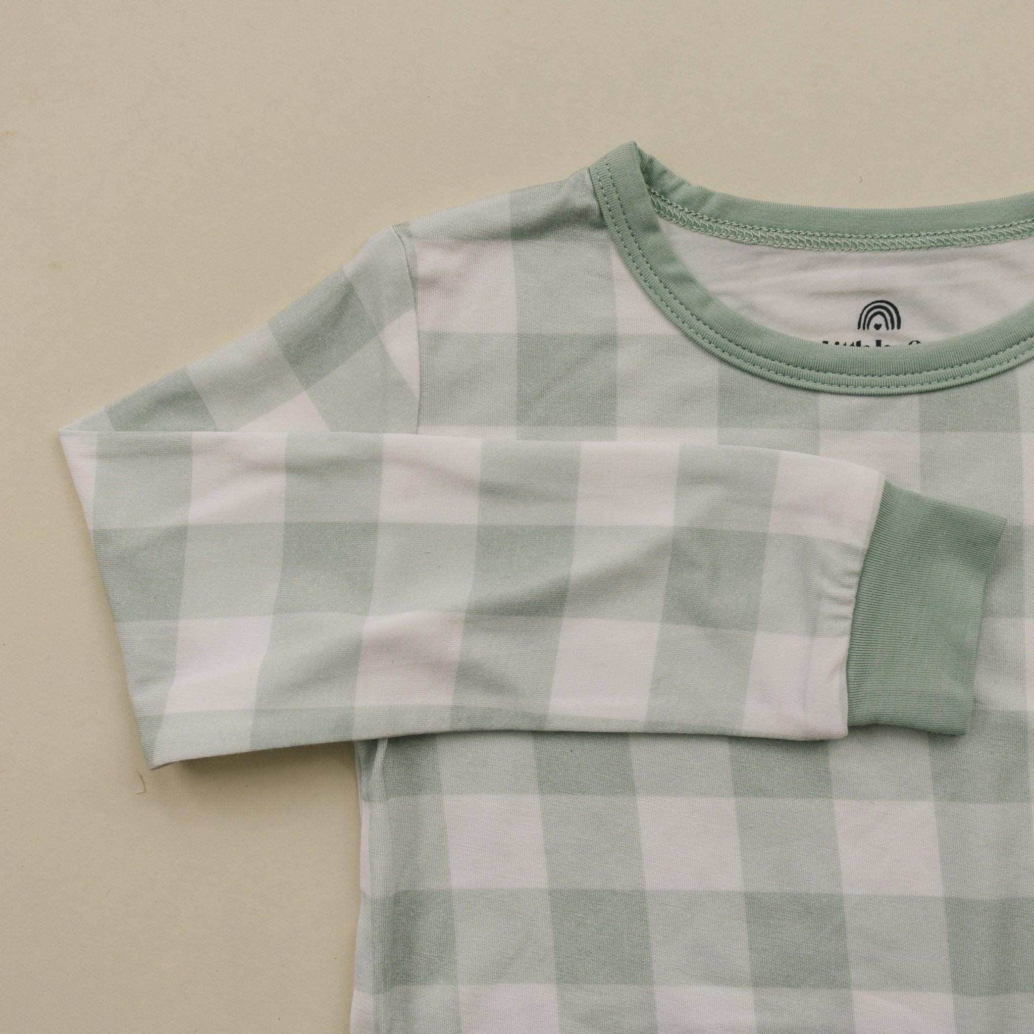 Bamboo 2pc Pajama Set | Sage Gingham | 12M+