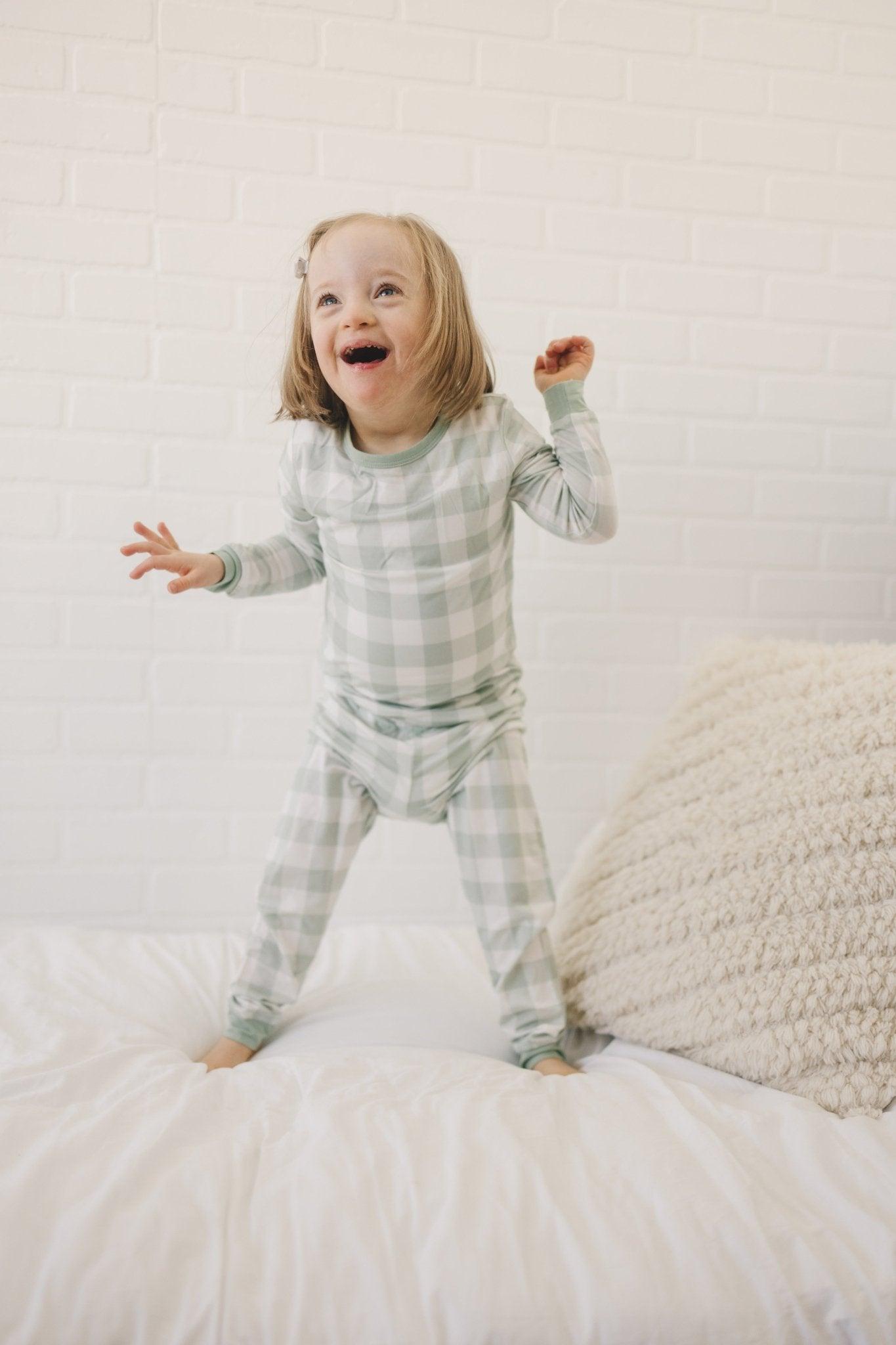Bamboo 2pc Pajama Set | Sage Gingham | 12M+