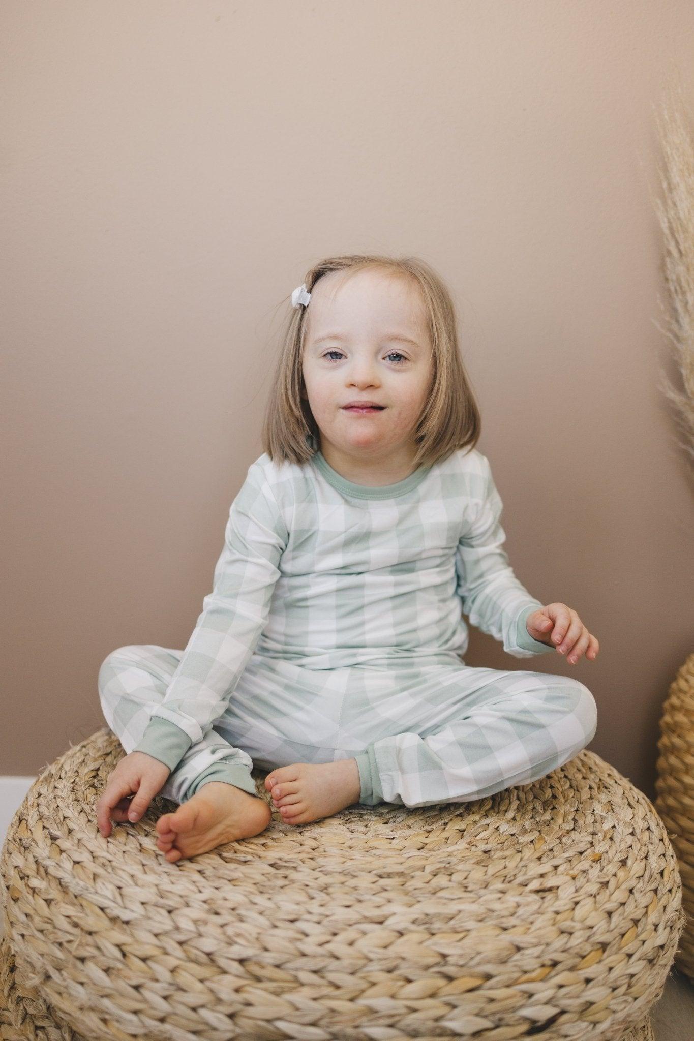 Bamboo 2pc Pajama Set | Sage Gingham | 12M+